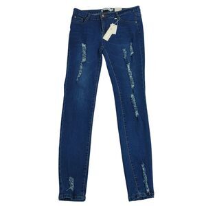 Buzz Jeans P8081 Womens Size 9/10 Blue Distressed Skinny Denim NWT